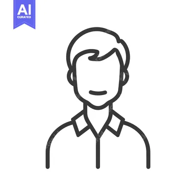 Popular premium asset: Line Art Illustration of a Man with Short Hair Wearing a Collared Shir