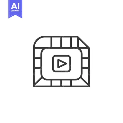 Popular premium asset: Line art illustration of a microchip with a play button