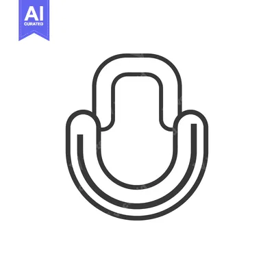 Aset premium populer: Line art illustration of a microphone