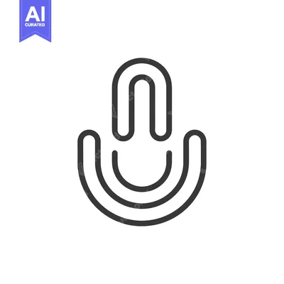 Aset premium populer: Line Art Illustration of a Microphone