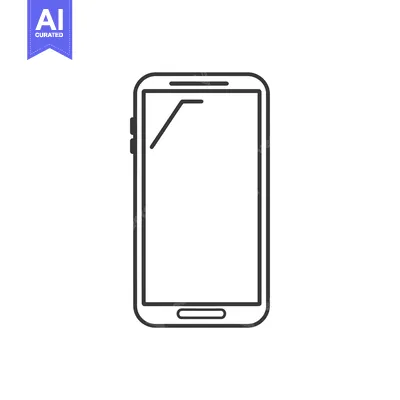 Premium design asset: Line Art Illustration of a Modern Smartphone
