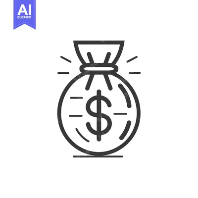 Aset premium populer: Line Art Illustration of a Money Bag with a Dollar Sign