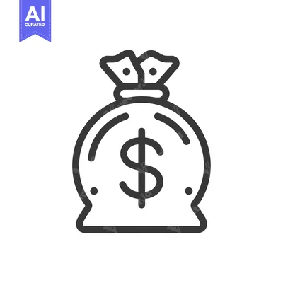 Popular premium asset: Line Art Illustration of a Money Bag with a Dollar Sign