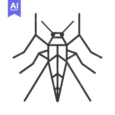 Aset premium populer: Line Art Illustration of a Mosquito