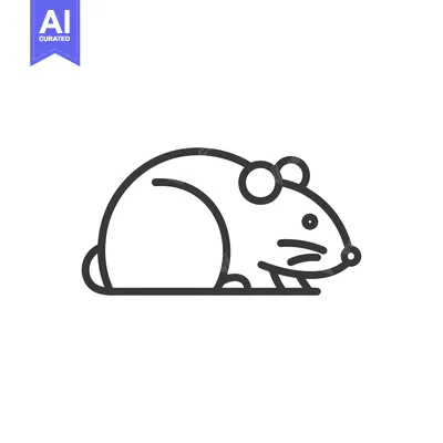 Premium design asset: Line art illustration of a mouse