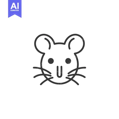 Aset premium populer: Line Art Illustration of a Mouse Face