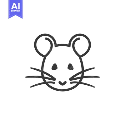Aset premium populer: Line art illustration of a mouse face