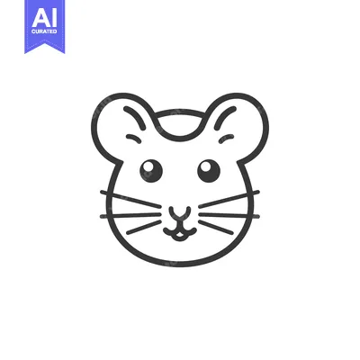 Aset premium populer: Line Art Illustration of a Mouse's Face