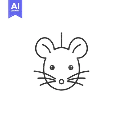 Premium design asset: Line Art Illustration of a Mouse's Face