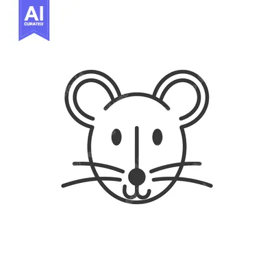 Aset premium populer: Line Art Illustration of a Mouse's Face
