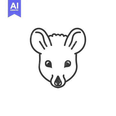 Popular premium asset: Line art illustration of a mouse's face