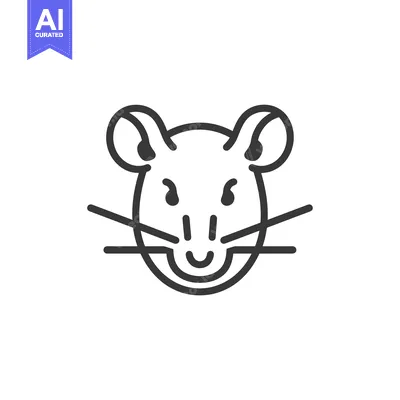 Premium design asset: Line Art Illustration of a Mouse's Face