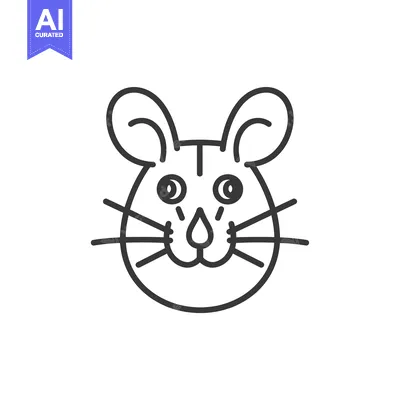 Popular premium asset: Line Art Illustration of a Mouse's Face
