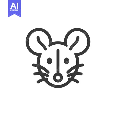 Popular premium asset: Line art illustration of a mouse's face with large ears