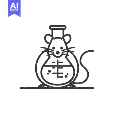Popular premium asset: Line Art Illustration of a Mouse Shaped Flask