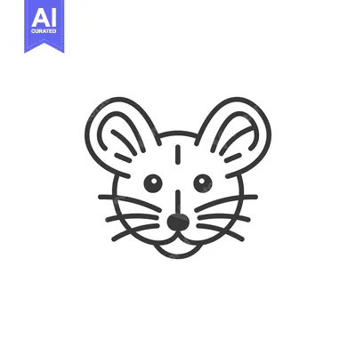 Aset premium populer: Line Art Illustration of a Mouse's Head