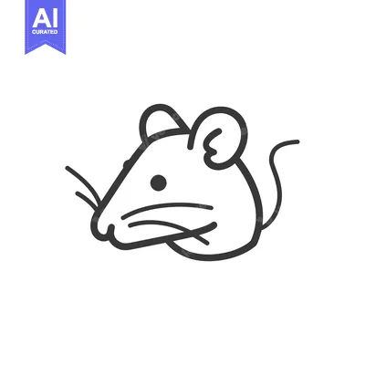 Aset premium populer: Line Art Illustration of a Mouse's Head