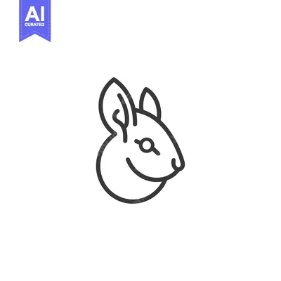 Aset desain premium: Line Art Illustration of a Mouse's Head