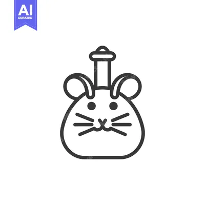 Aset premium populer: Line Art Illustration of a Mouse with a Straw
