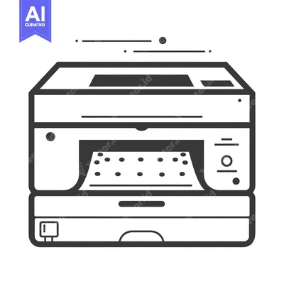 Download Line Art Illustration of a Multifunctional Printer Vector Graphic