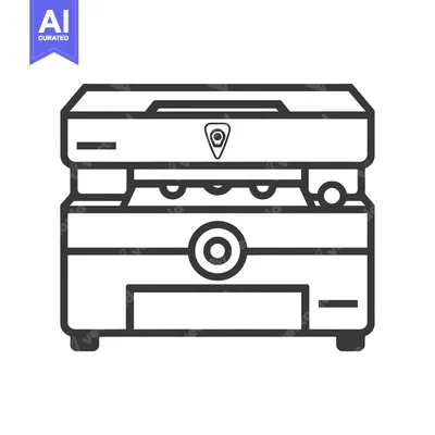 Aset premium populer: Line art illustration of a multifunction printer