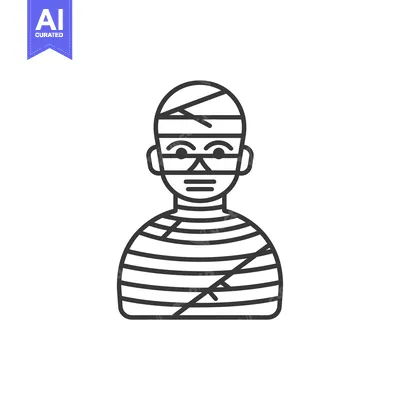 Download Line Art Illustration of a Mummy Vector Graphic