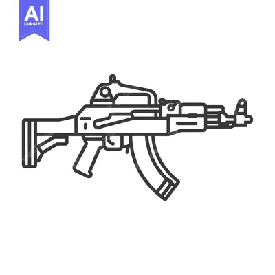 Popular premium asset: Line Art Illustration of an AK-47 Assault Rifle