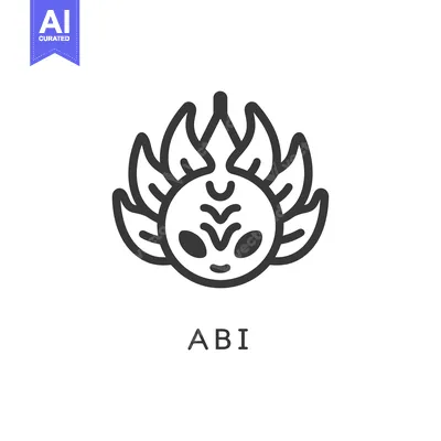 Aset desain premium: Line art illustration of an alien head with flames