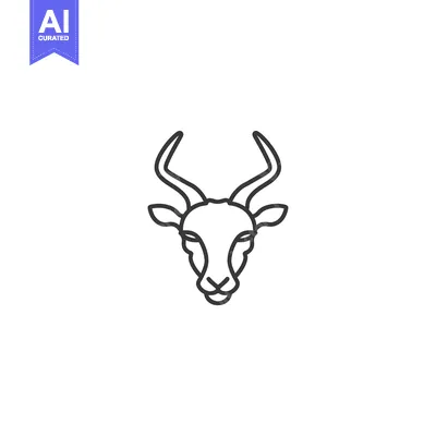 Aset premium populer: Line Art Illustration of an Antelope Head