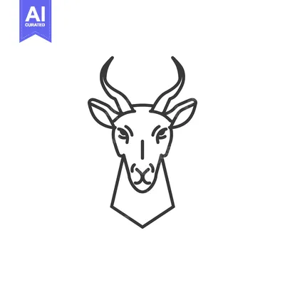 Premium design asset: Line Art Illustration of an Antelope Head