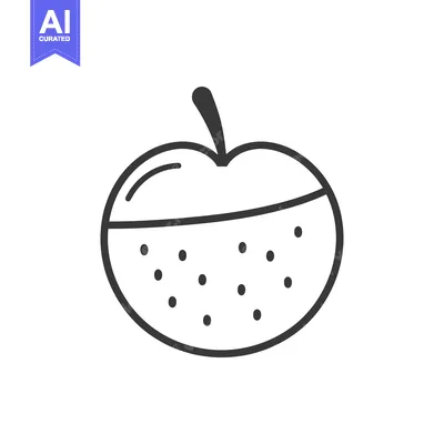 Popular premium asset: Line art illustration of an apple with a stem