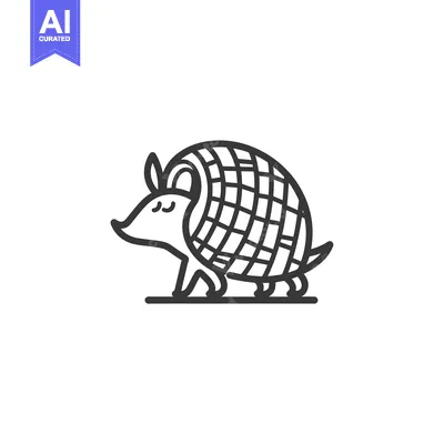 Aset desain premium: Line Art Illustration of an Armadillo
