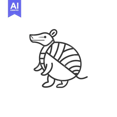 Aset premium populer: Line Art Illustration of an Armadillo