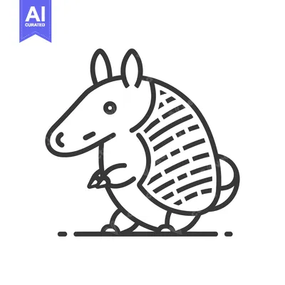 Aset premium populer: Line Art Illustration of an Armadillo