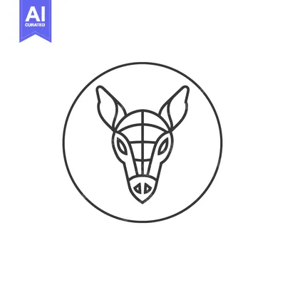Line art illustration of an armadillo head within a circle