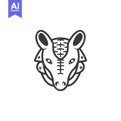 Aset premium populer: Line Art Illustration of an Armadillo's Face