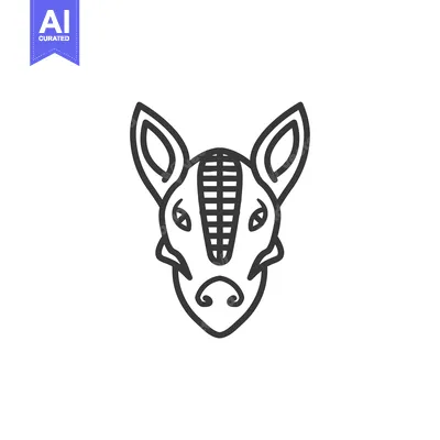 Aset premium populer: Line Art Illustration of an Armadillo's Head