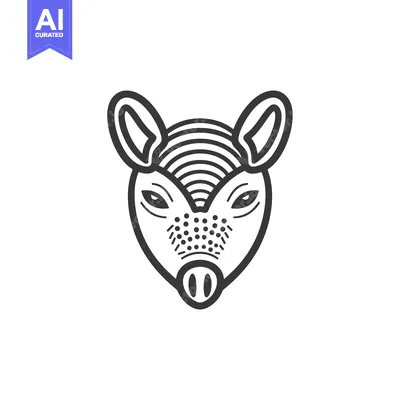 Popular premium asset: Line Art Illustration of an Armadillo's Head