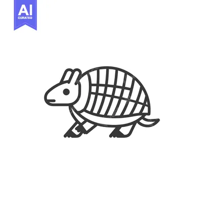 Aset premium populer: Line Art Illustration of an Armadillo Walking