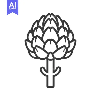 Line Art Illustration of an Artichoke