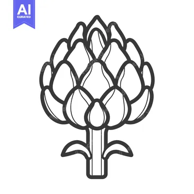 Line Art Illustration of an Artichoke