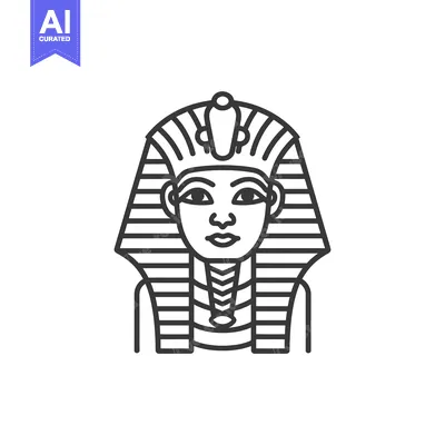 Aset premium populer: Line Art Illustration of an Egyptian Pharaoh