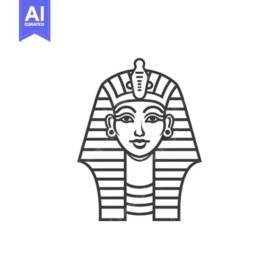Aset premium populer: Line Art Illustration of an Egyptian Pharaoh's Head