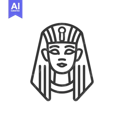 Aset premium populer: Line Art Illustration of an Egyptian Pharaoh's Head