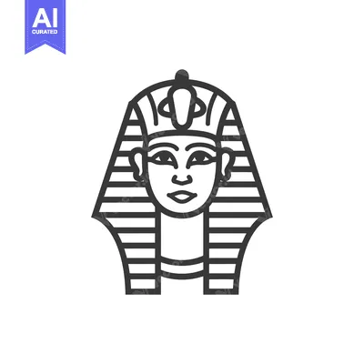 Aset premium populer: Line Art Illustration of an Egyptian Pharaoh's Head