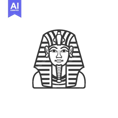 Aset premium populer: Line Art Illustration of an Egyptian Pharaoh's Head