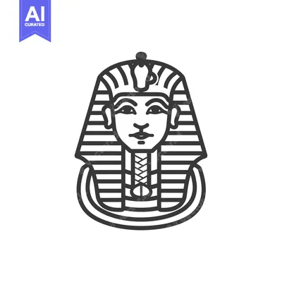 Aset premium populer: Line Art Illustration of an Egyptian Pharaoh's Mask
