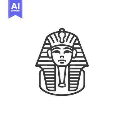 Aset premium populer: Line Art Illustration of an Egyptian Pharaoh's Mask