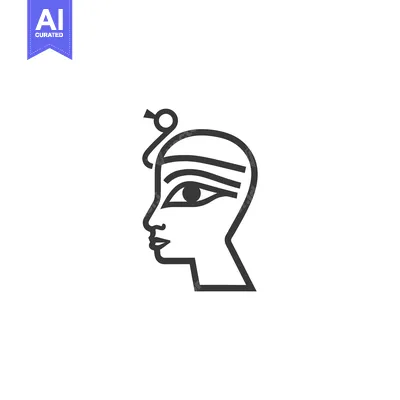 Aset premium populer: Line Art Illustration of an Egyptian Pharaoh's Profile