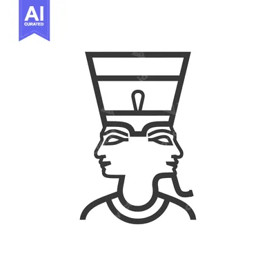 Aset premium populer: Line Art Illustration of an Egyptian Pharaoh with a Double Face